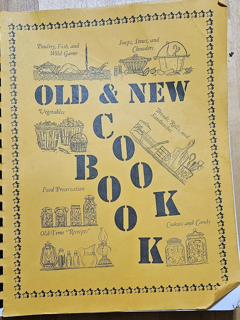 Old & New Cookbook - Yellow Spiral-Bound Recipe Book
